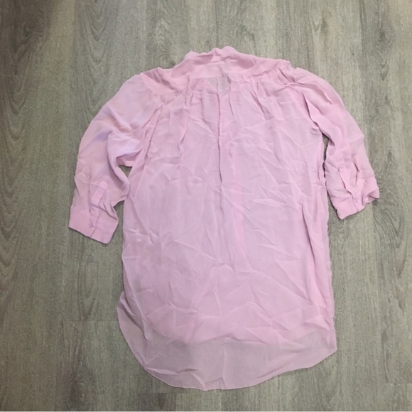 Medium Pink Sheer Raw Silk Wilfred Top - Picture 2 of 2